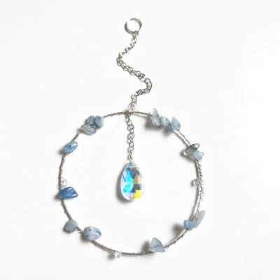 Colgante móvil personalizado de piedra natural - Atrapasol con cuentas a mano - Decoración de jardín Foto 1 de 3