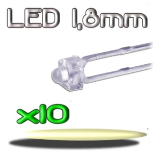 351/10# LED blanc chaud 1,8mm 10pcs --- 4000mcd - Foto 1 di 1
