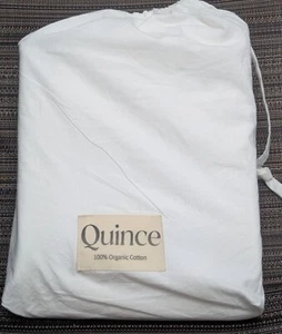 Quince 100% Luxury Organic Cotton Flannel Duvet Cover 3PC Set Ivory Full/Q -New- - Picture 1 of 8