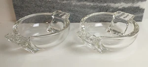 2 Federal Glass Art Deco or MCM Ashtrays Clear Color King Design Vintage - Picture 1 of 8
