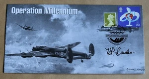WW2 OPERATION MILLENNIUM COLOGNE: 1999 COVER SIGNED KENNETH PHILLIPS SMALLS DFC - Picture 1 of 3