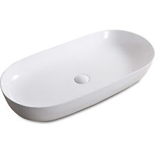 Ruvati RVB0432 Vista 32" Oval Porcelain Vessel Bathroom Sink - White