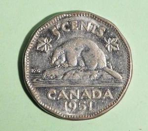 1951 - Canada 5 Cent - Nickel - Circulated - Nice Coin Album Collectable - Picture 1 of 1