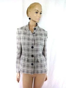 CHAQUETA BLAZER ZANELLA ELEGANTE CUELLO MANDARINA DE PECHO ÚNICO TALLA 10 - Imagen 1 de 6
