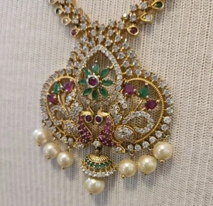 Indian Traditional Gold Plated Bollywood Haram Long Necklace - Picture 1 of 11