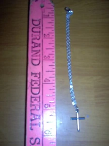 American girl doll size necklace 10" silver chain with cross #54a - Picture 1 of 3