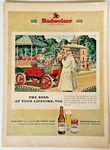 Vintage 1952 Budweiser Bier Farbe gedruckt Zeitschrift Werbung 14x11" Jahrhundert - Bild 1 von 1