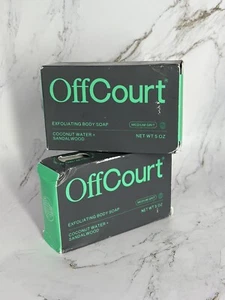 2 x OffCourt Peeling Körperseife Neu im Karton 5 Unzen ea Kokoswasser Sandelholz mittlere Körnung - Bild 1 von 5