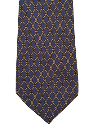 Corbata para hombre Celine Paris corbata azul seda geométrica cable dorado  Foto 1 de 4