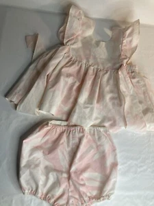 Vintage Popsicle Pink White Top floral Leaf  Bloomers Baby 18M 90s - Picture 1 of 3