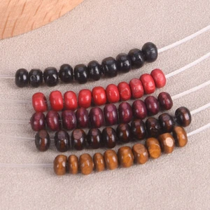 500pcs 4.5*3mm Charms Natural Wood Rondelle Loose Beads Jewelry Findings - Picture 1 of 8