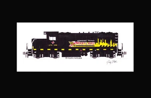 Canton Railroad GP7u #1364 11"x17" Matted Print Andy Fletcher signed - Bild 1 von 1
