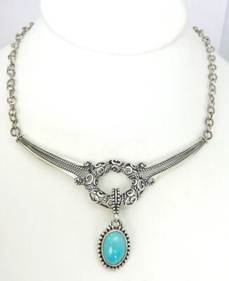 Precioso Dije Colgante Carolyn Pollack Esterlina Suroeste Peruano Amazonita Foto 1 de 4