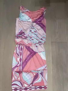 EMILIO PUCCI SEXY OPEN BACK MULTICOLOR PINK SIGNED STRETCHY DRESS IT - 42,US - 8 - Picture 1 of 13