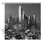 Black and White City Extra Long Fabric Shower Curtain Waterproof Gothic for Men