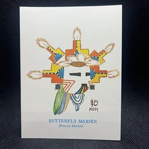 Fredericks White Bear HOPI Kachina Mask Series Card - Butterfly Maiden 1964 - Bild 1 von 8