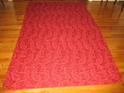 Deep Red Damask Tablecloth with Paisley Print Size 60" X 99" - Image 1 of 4