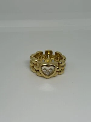 Chopard Happy Diamond Heart Ring 18K Yellow Gold Flexible Chain - Image 1 of 4