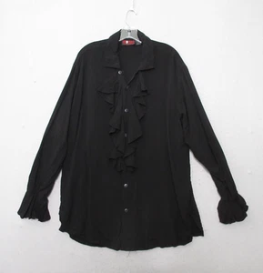 Vintage Morbid Threads Top Medium Black Ruffle Goth Grunge Whimsigoth Edgy Y2K - Picture 1 of 9