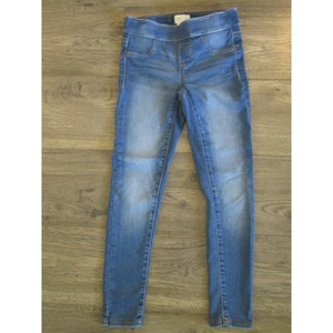 Girls Denim Blue Jeans Medium Wash Kids Skinny Fit Tapered Ankle Size 8 Pants  - Picture 1 of 10