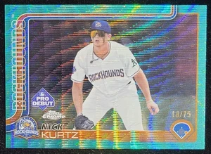 2025 Topps Pro Debut - Chrome Nick Kurtz #PDC-1 Aqua Wave Refractor /75 (RC) - Bild 1 von 2