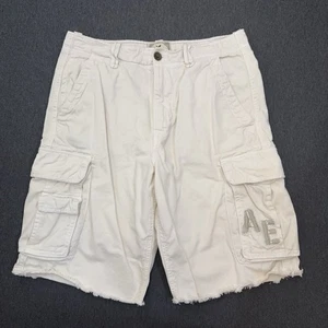 American Eagle Cargo Shorts Herren 34 weiß längere Länge Y2K 100% Baumwolle - Bild 1 von 13