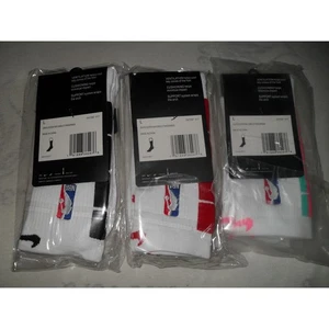 Nike Elite NBA Crew Socks 3-Pair Pack Cushioned Support System Large SX7587-017 - Picture 1 of 4