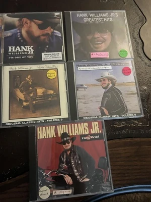Vintage Hank Williams Jr CD Lot 5 Country Greatest Hits Hog Wild High Notes - Image 1 of 4