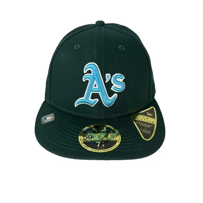 Oakland Athletics Hat Cap A's Fitted Mens 7 1/4 Green Blue Low Profile New Era - Image 1 of 4