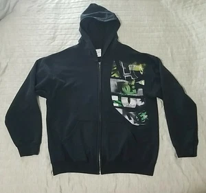 Vintage DC Shoes Zip Up Nero Felpa con Cappuccio Uomo Taglia Large Y2K Anni 2000 Skater - Foto 1 di 12