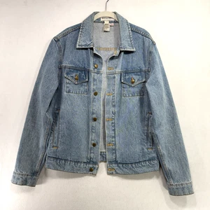 Vtg American Apparel Jacket Men M Blue Denim Jean Trucker Stone Washed Y2K USA - Picture 1 of 12