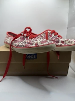 Women’s Keds Red Floral Sneakers Size 9.5, Pre-owned - Image 1 of 4
