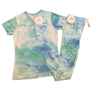 Little Sleepies Watercolor Tidepool Womens Bamboo PJ Set Size XS pants Shirt NEW - Picture 1 of 10