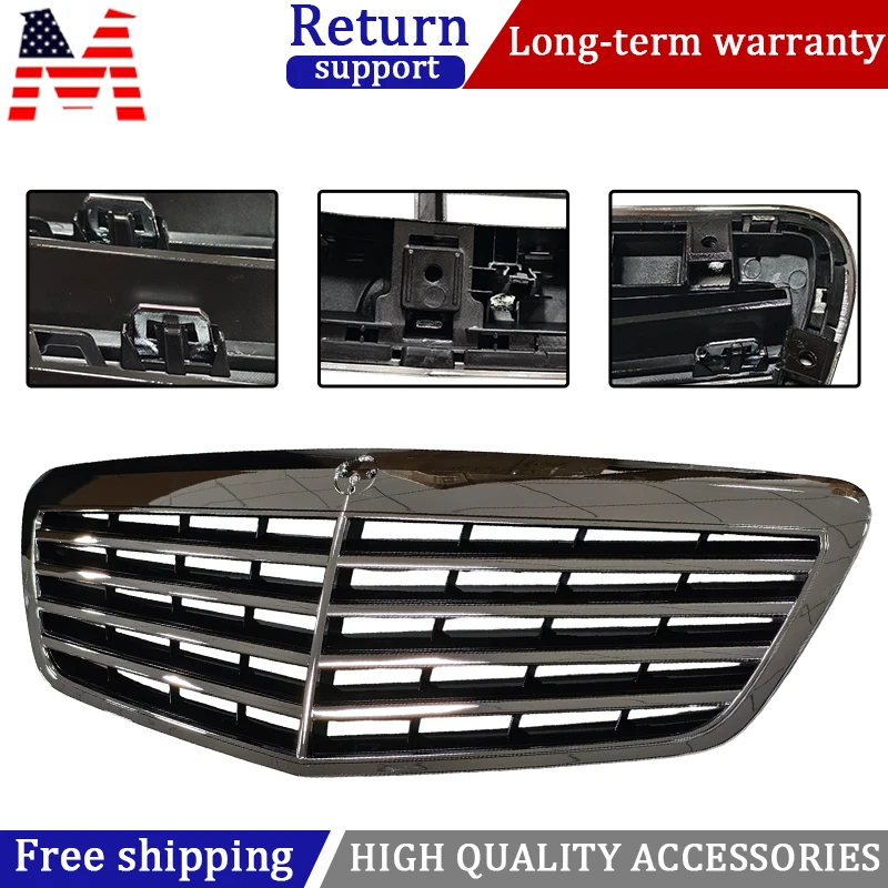 For 2010-13 Mercedes-Benz S-Class W221 Front Upper Grille S550 S600 S65 S63 AMG Foto 1 de 4