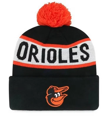 BALTIMORE ORIOLES CLASSIC LICENSED MULTICOLOR CUFFED KINT POM BEANIE - Image 1 of 4