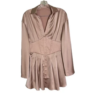 Cider Satin Soft Pink Witchy Cottage Core Babydoll Dress size S Fairy #b09 - Picture 1 of 5