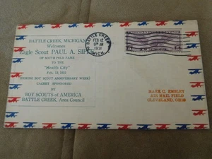 EO SCOUT BSA 1931 POSTBRIEF ADLER PAUL A SIPLE WILLKOMMEN MICHIGAN LUFTPOST!!!! - Bild 1 von 4