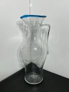 Blenko 15” Art Glass Pitcher Crackle Chinese Classics Collection Rare 1977 - Picture 1 of 13