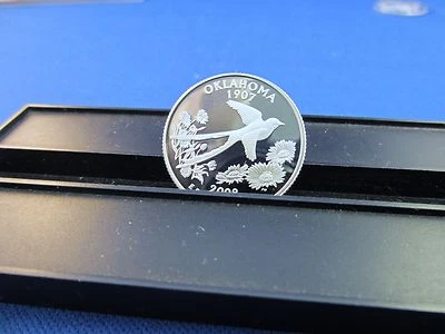  2008-S Silver Quarter OKLAHOMA Deep Cameo Mirror Proof Upper Grading Range - Image 1 of 3