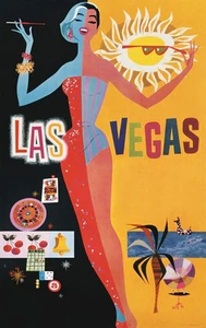 Impresión artística vintage - Las Vegas - Póster de viaje 24x36 chica sexy apuesta retro - Imagen 1 de 1
