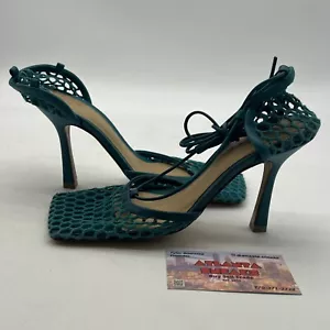 Size 6 - Bottega Veneta Women's Blue Strappy Heel Sandals - Picture 1 of 7
