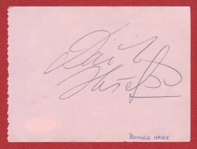 Dominik Hasek JSA Authenticated Autographed 4x6" Cut !!! - Image 1 of 4