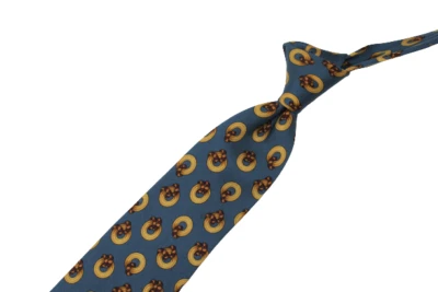 Celine Paris мужской галстук шелк бирюзовый в горошек золотое кольцо морской дизайнер 59» 3,5» - Изображение 1 из 4