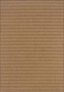 Beige Transitional Woven Outdoor Area Rug Striped 001X3 - Picture 1 of 4