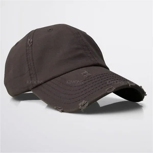 Vintage Distressed 100% Cotton Solid Polo Denim Baseball Cap Hat Ball Dad Washed - Picture 1 of 26