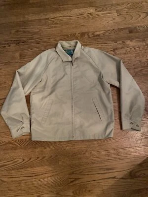 Jaqueta de golfe masculina vintage Jack Nicklaus Gleneagles anos 70 bege com zíper completo Talon 40L - Imagem 1 de 4