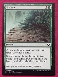 Magic The Gathering Commander 2020 C20 Harrow tarjeta verde Magic The Gathering Commander - Imagen 1 de 2