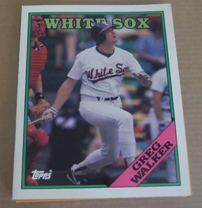 GREG WALKER Topps CHICAGO WHITE SOX Béisbol 1988 Duotang CARPETA Bolsillo de Papel - Imagen 1 de 4