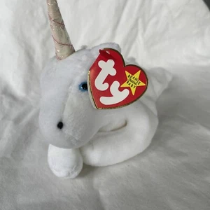 TY Beanie Baby - MYSTIC the Unicorn (irredescent horn & yarn mane) (8 inch) MWMT - Picture 1 of 4