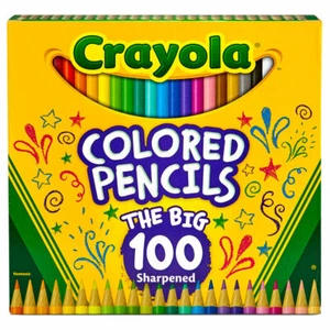 Crayola Sharpened Coloured Pencils - Pack of 100 Bright & Vibrant Colours - Picture 1 of 4